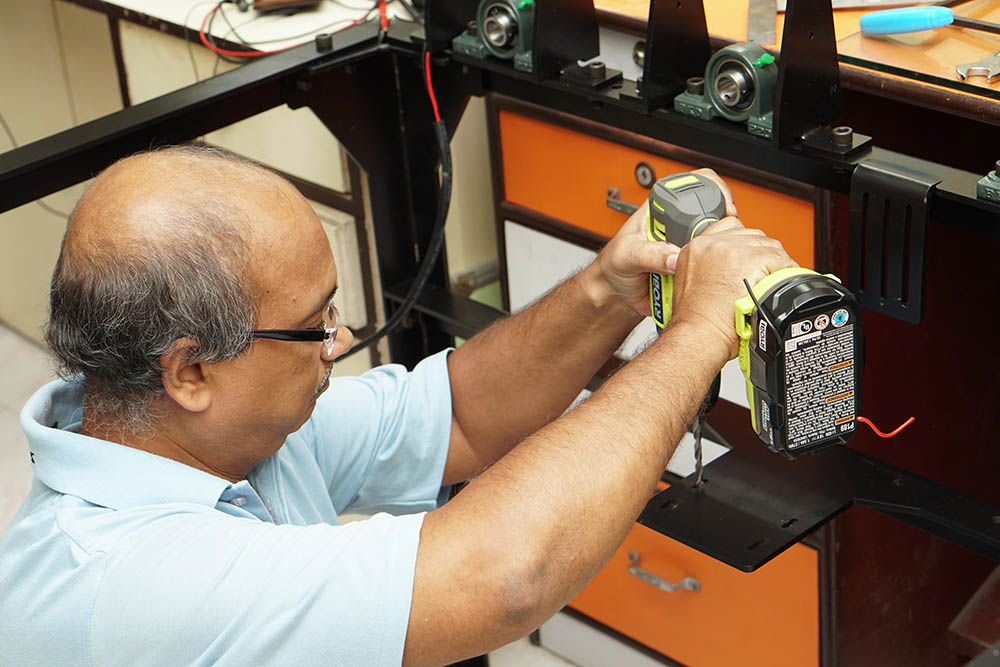 Drilling Process In A Industrial Machine At Compu Drive System Lab